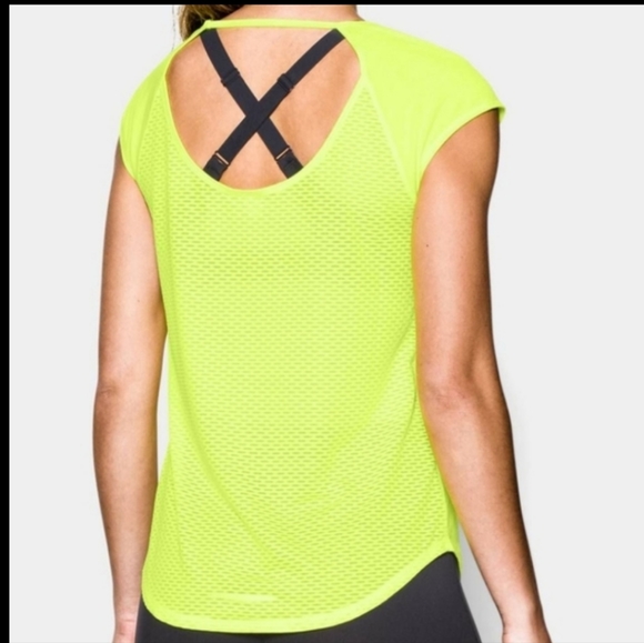 Women’s UA Fly-By Short Sleeve Neon Pink - Picture 11 of 11